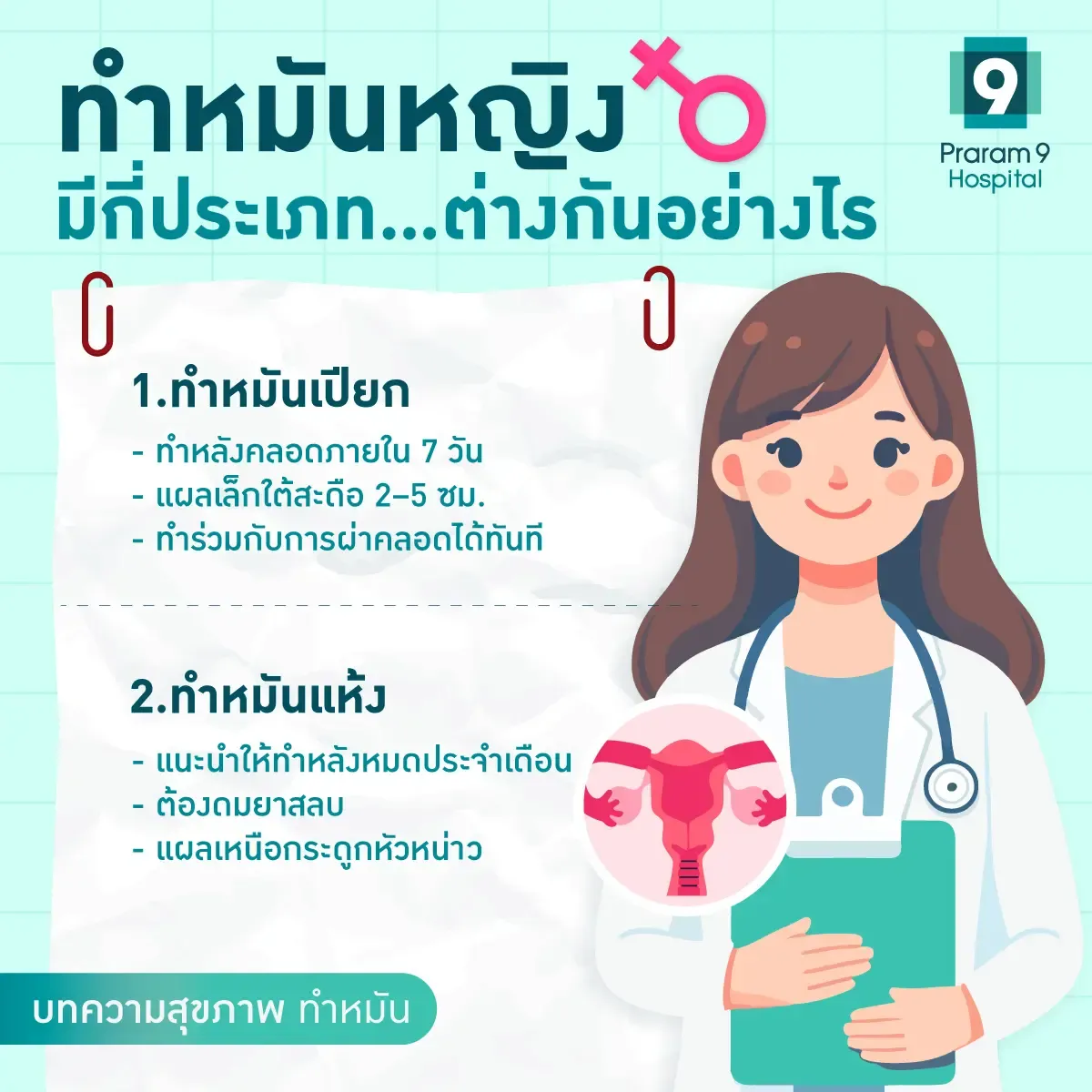 การทําหมันหญิง มีกี่แบบ