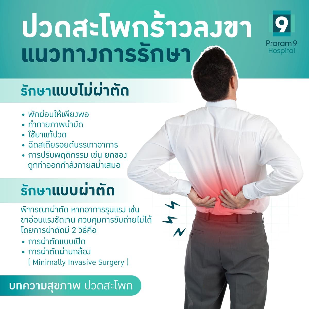 วิธีแก้อาการปวดสะโพกร้าวลงขา