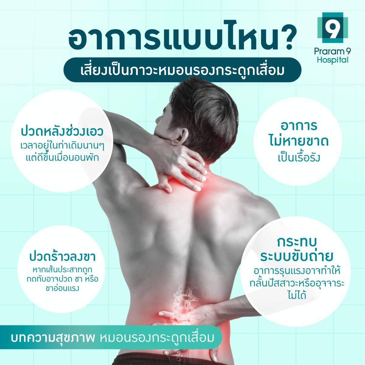 หมอนรองกระดูกเสื่อม อาการ
