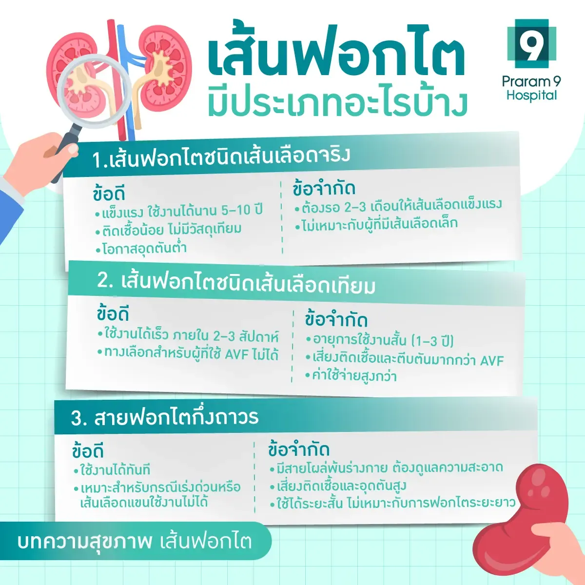 เส้นฟอกไต มีกี่แบบ
