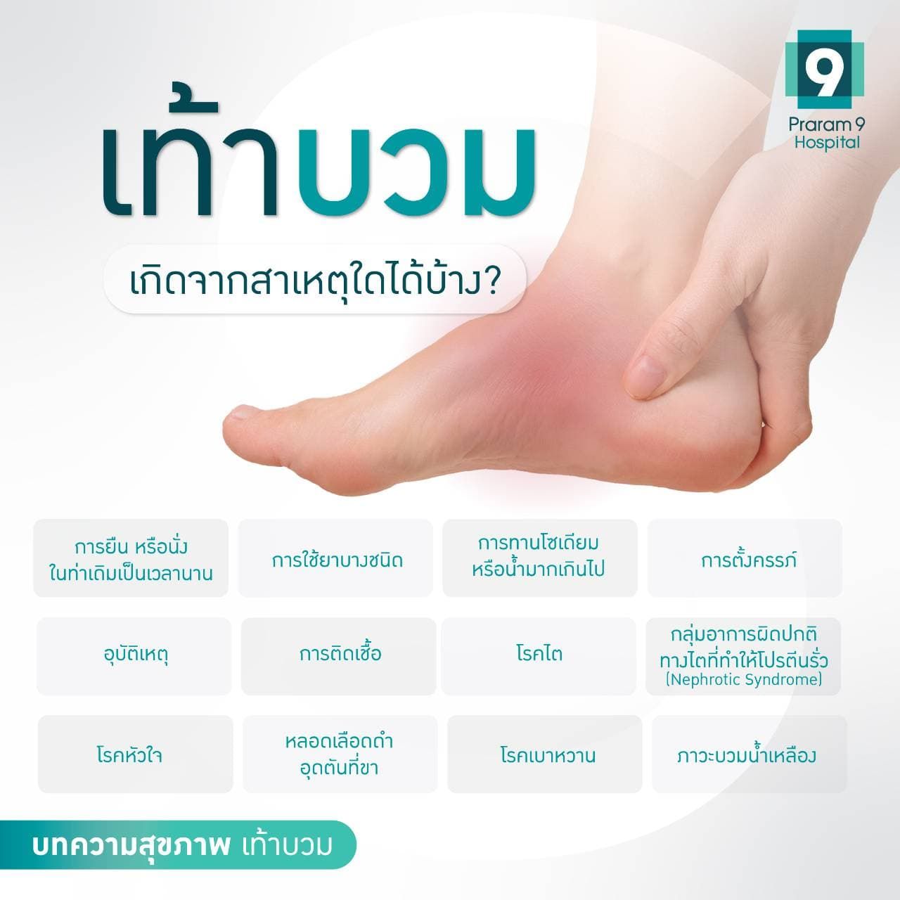 เท้าบวมเกิดจากอะไร